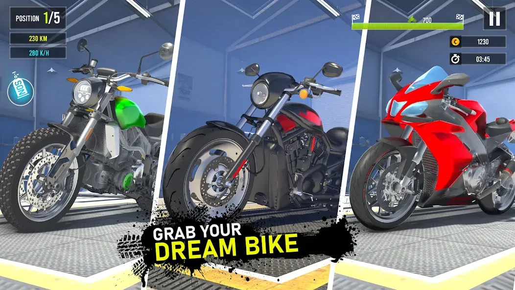 Moto Traffic Bike Race Game 3d (Мото Трафик Байк Рейс Гейм 3д)  [МОД Меню] Screenshot 2