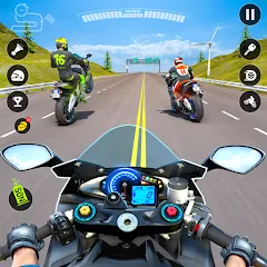 Взлом Moto Traffic Bike Race Game 3d (Мото Трафик Байк Рейс Гейм 3д)  [МОД Меню] - последняя версия apk на Андроид