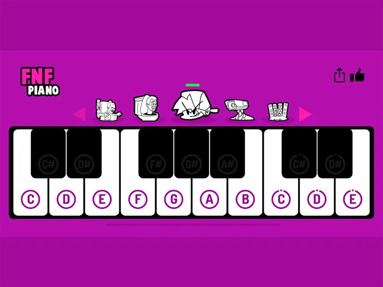 FNF Piano (ФНФ Пиано)  [МОД Все открыто] Screenshot 3