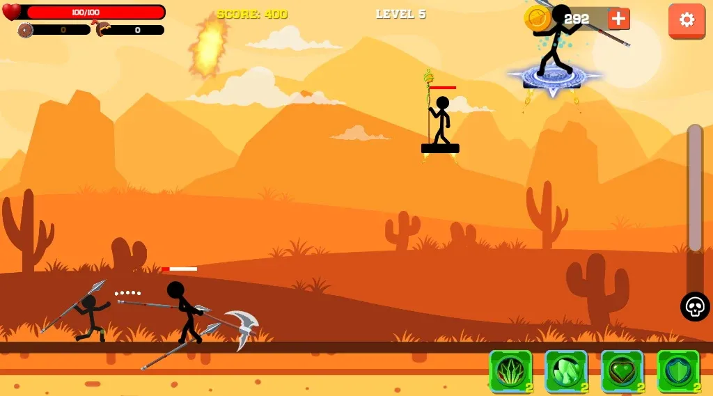 Spear war with Stickman (Спир вар)  [МОД Menu] Screenshot 1