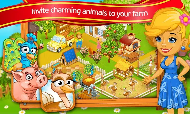 Farm Town: Cartoon Story  [МОД Много денег] Screenshot 1