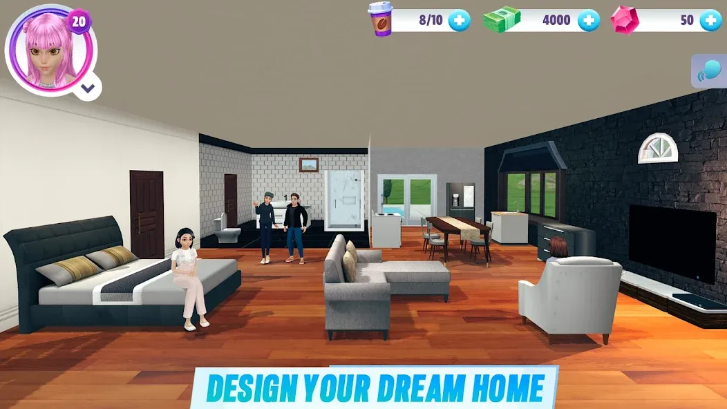 Virtual Sim Story: Home & Life (Виртуальная история симулятора)  [МОД Много монет] Screenshot 2