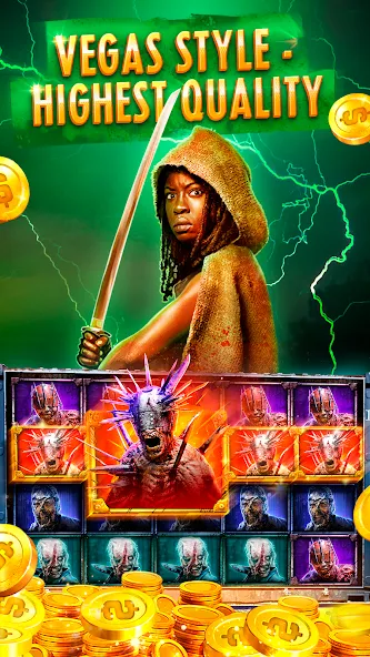 The Walking Dead Casino Slots (Зе Вокинг Дед Казино Слотс)  [МОД Бесконечные деньги] Screenshot 1