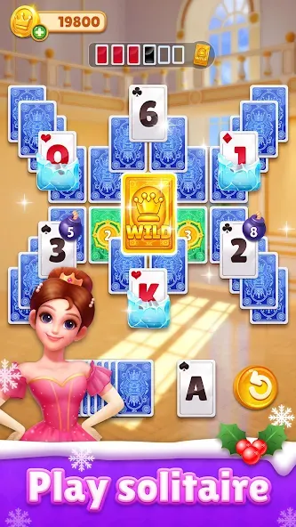 Royal Solitaire Tripeaks  [МОД Unlimited Money] Screenshot 1