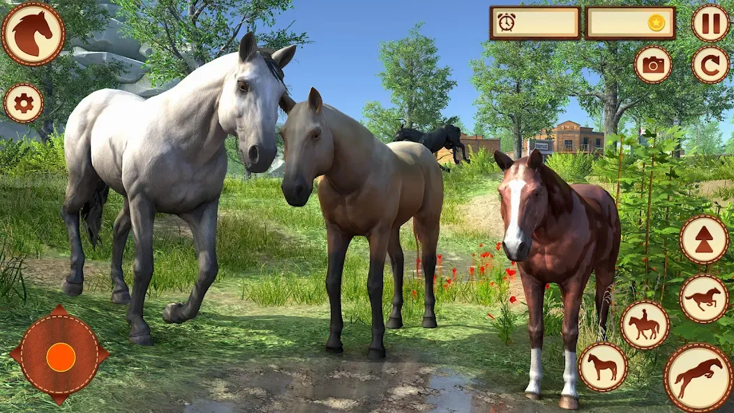 Virtual Wild Horse Family Sim (Виртуальное семейство диких лошадей)  [МОД Menu] Screenshot 5