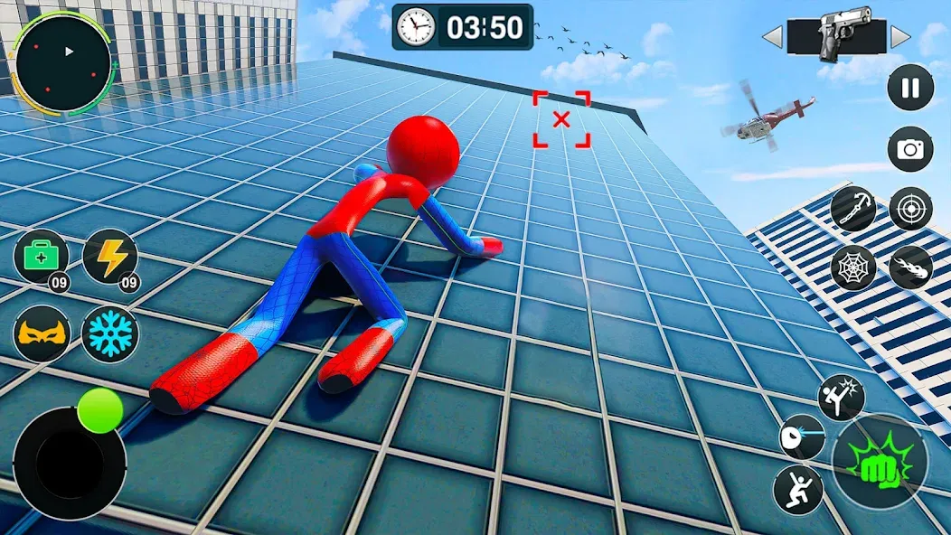 Flying Stickman Rope Hero Game  [МОД Бесконечные монеты] Screenshot 3