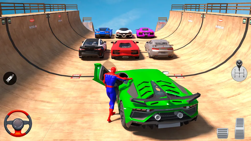 Superhero Car: Mega Ramp Games (Рамп Кар Гейм)  [МОД Mega Pack] Screenshot 1