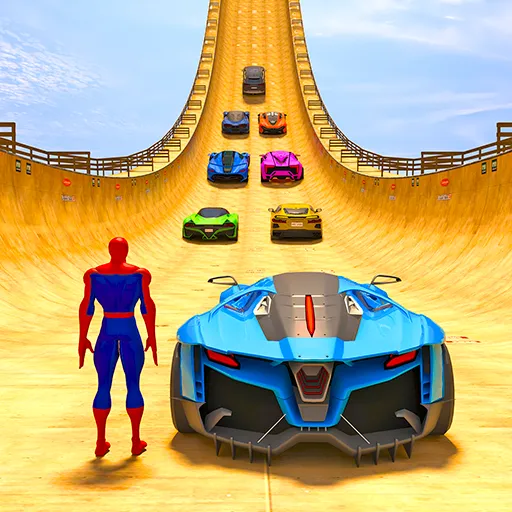 Superhero Car: Mega Ramp Games (Рамп Кар Гейм)  [МОД Mega Pack] Screenshot 2