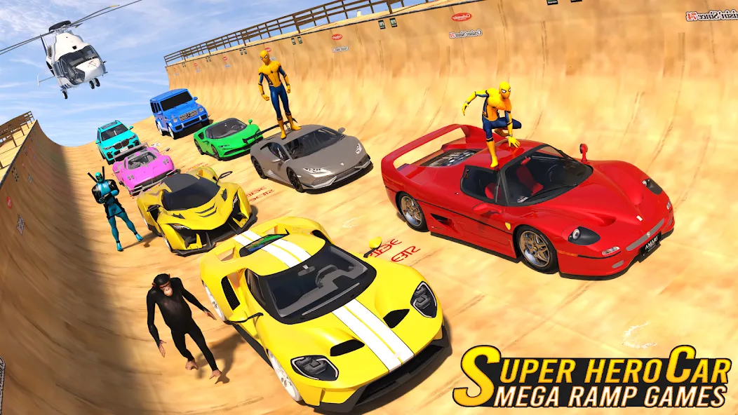 Superhero Car: Mega Ramp Games (Рамп Кар Гейм)  [МОД Mega Pack] Screenshot 5