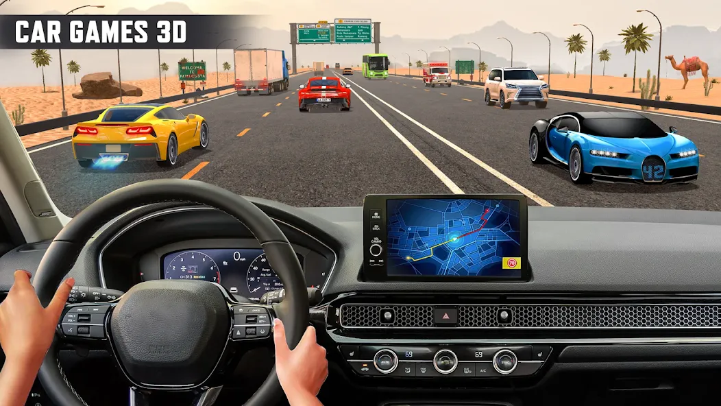 Real Highway Car Racing Games  [МОД Unlocked] Screenshot 4