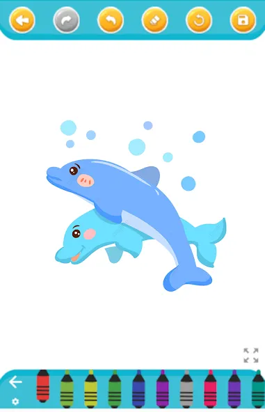 dolphin coloring game (дельфин раскраска игра)  [МОД Unlocked] Screenshot 1