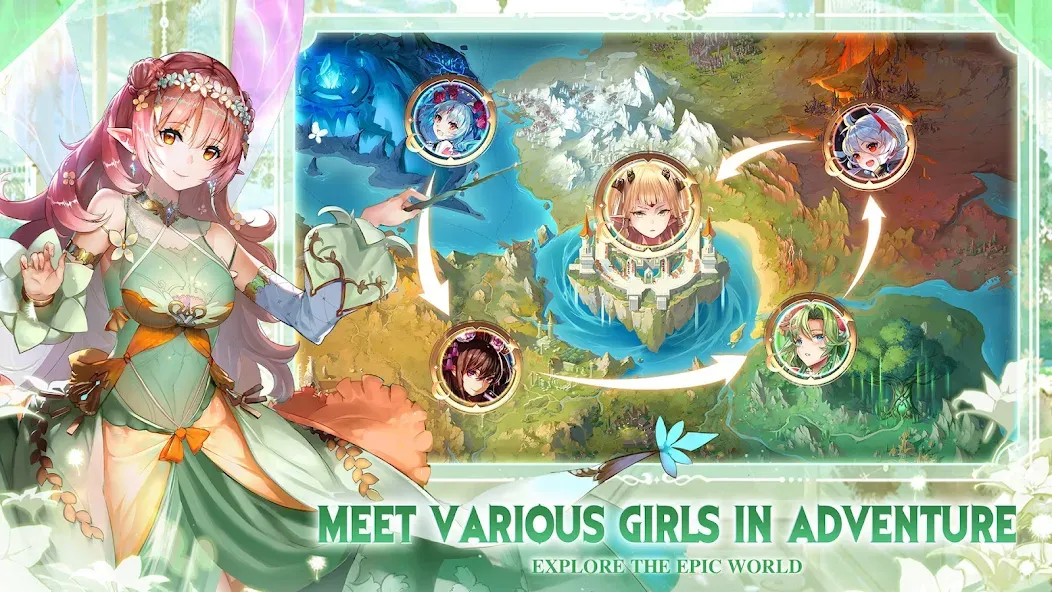 Girls' Connect: Idle RPG  [МОД Бесконечные монеты] Screenshot 5