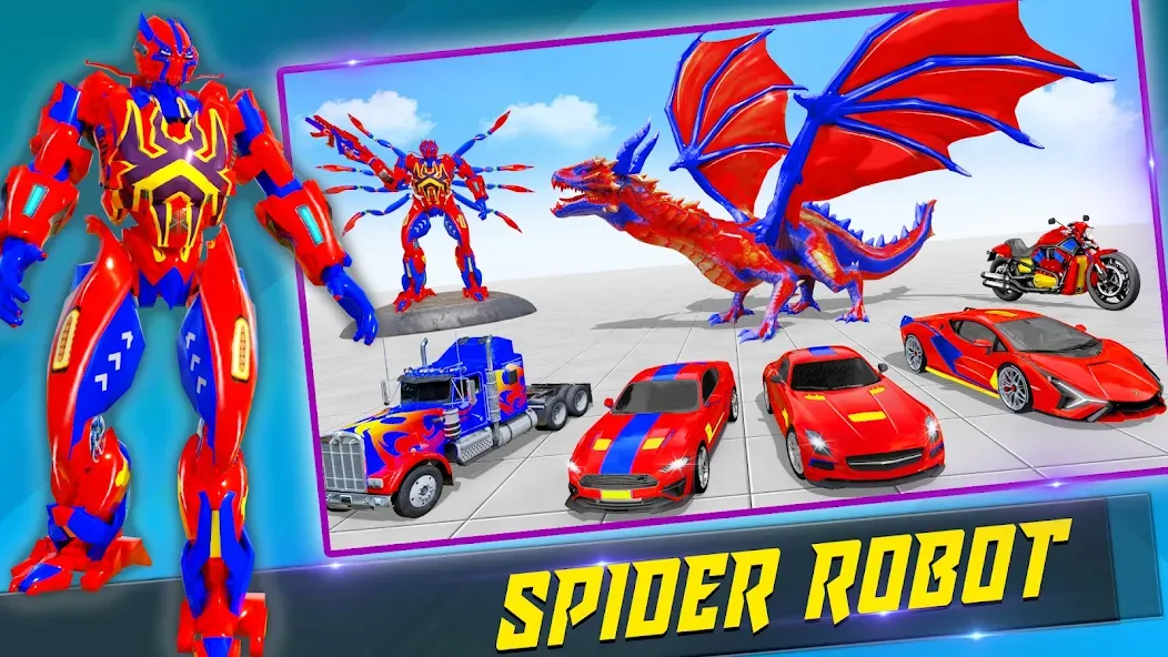 Spider Robot: Robot Car Games (Спайдер Робот)  [МОД Unlocked] Screenshot 2