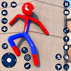 Взлом Spider Game-Stickman Rope Hero  [МОД Много монет] - полная версия apk на Андроид