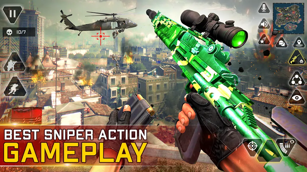 Sniper Gun Shooting game (ИГИ Снайпер Оружие Стрелялки Игры)  [МОД Unlocked] Screenshot 5