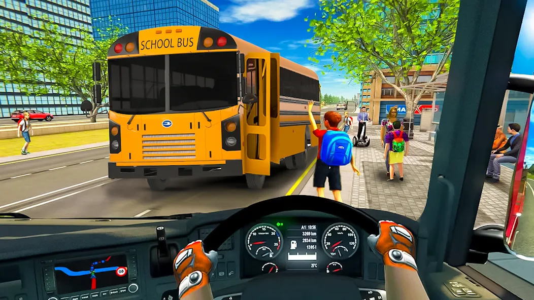 School Bus Transport Simulator (Школьный Автобусный Транспортный Симулятор)  [МОД Unlimited Money] Screenshot 2