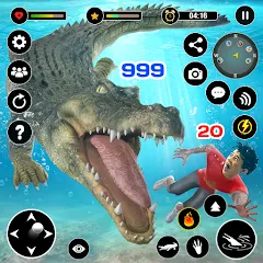 Взломанная Animal Crocodile Attack Sim (Энимал Крокодайл Аттак Сим)  [МОД Mega Pack] - стабильная версия apk на Андроид