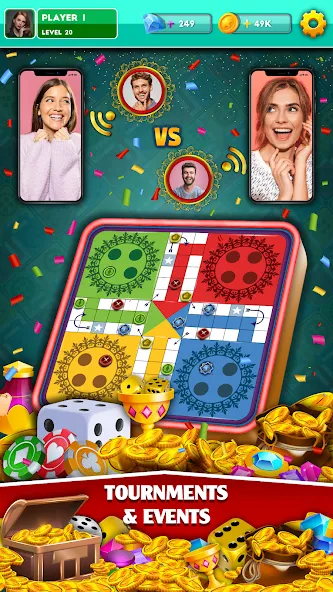 Multiplayer Dice Ludo Games (Мультиплеер Дайс Лудо Игры)  [МОД Бесконечные деньги] Screenshot 3