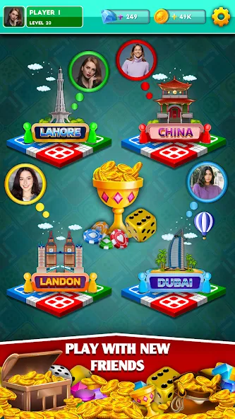 Multiplayer Dice Ludo Games (Мультиплеер Дайс Лудо Игры)  [МОД Бесконечные деньги] Screenshot 4