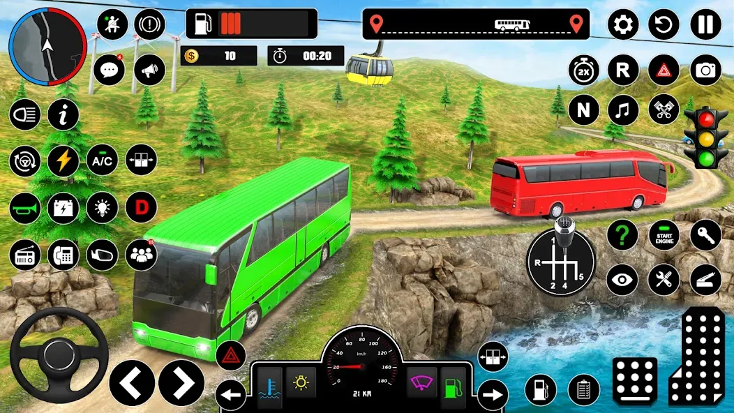 Offroad Bus Simulator Bus Game (Оффроуд Автобус Симулятор Игра)  [МОД Бесконечные деньги] Screenshot 5