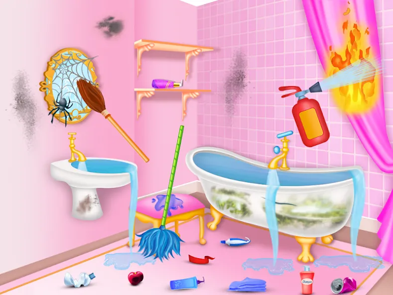 Princess house cleaning advent  [МОД Меню] Screenshot 1