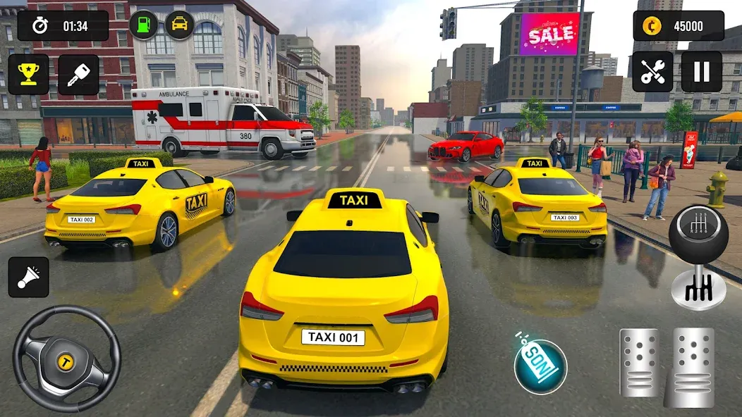 Taxi Simulator 3d Taxi Driver  [МОД Бесконечные деньги] Screenshot 4