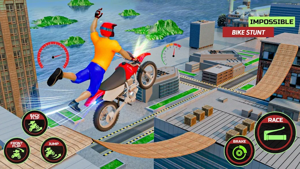 Motor Bike Stunt Racing Games (Мотор Байк Стант Гонки Игры)  [МОД Бесконечные деньги] Screenshot 3