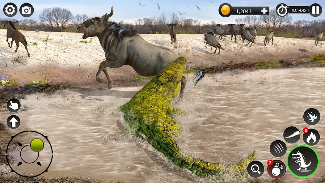 Hungry Animal Crocodile Games  [МОД Menu] Screenshot 1