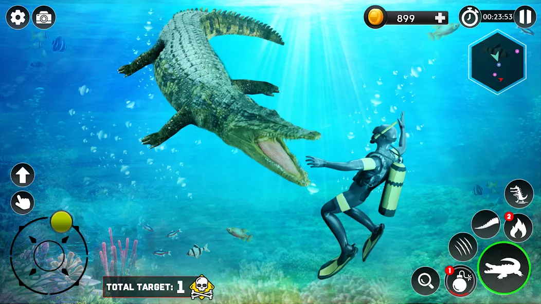 Hungry Animal Crocodile Games  [МОД Menu] Screenshot 4