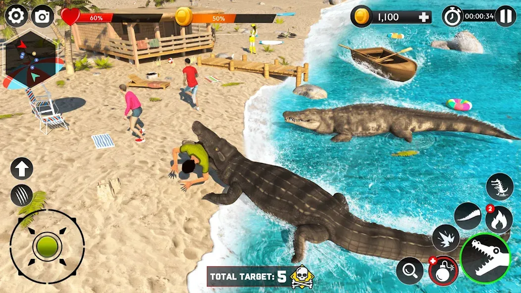 Hungry Animal Crocodile Games  [МОД Menu] Screenshot 5