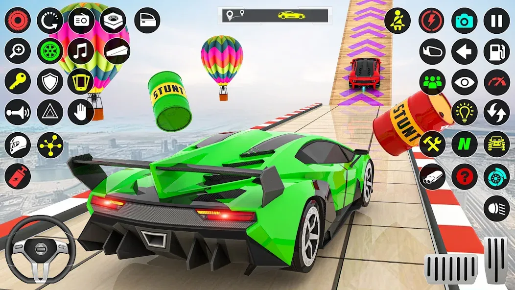 GT Car Stunt Race: Mega Ramps (Джи Ти Кар Стант Рейс)  [МОД Много монет] Screenshot 1