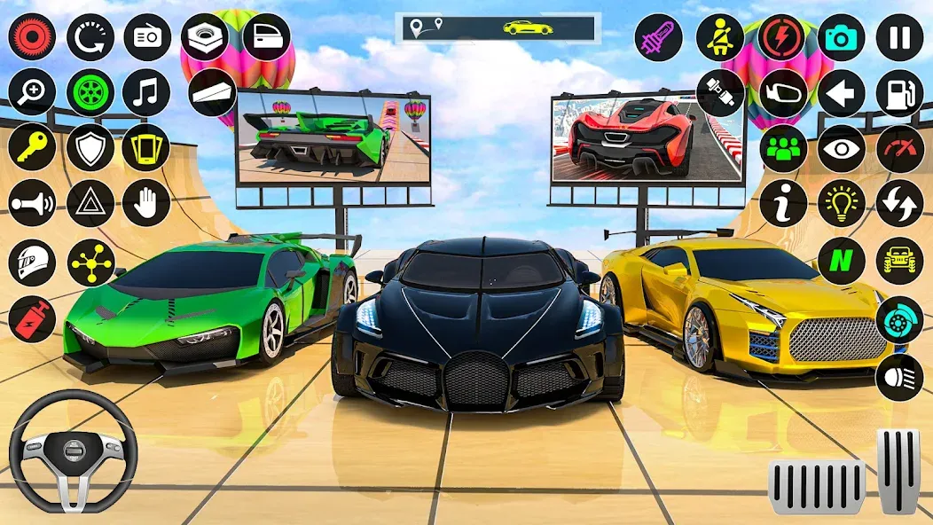 GT Car Stunt Race: Mega Ramps (Джи Ти Кар Стант Рейс)  [МОД Много монет] Screenshot 5