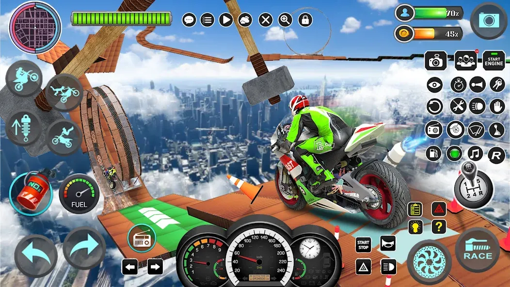 Mega Ramp Bike Stunts Games 3D  [МОД Бесконечные монеты] Screenshot 2