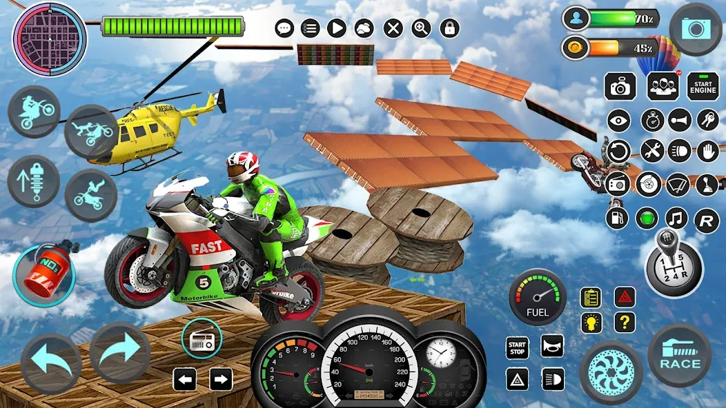 Mega Ramp Bike Stunts Games 3D  [МОД Бесконечные монеты] Screenshot 3