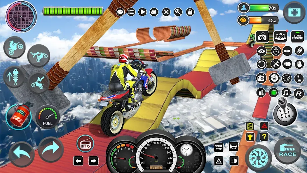 Mega Ramp Bike Stunts Games 3D  [МОД Бесконечные монеты] Screenshot 4