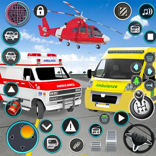 Heli Ambulance Simulator Game  [МОД Много монет] Screenshot 1