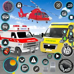 Взломанная Heli Ambulance Simulator Game  [МОД Много монет] - последняя версия apk на Андроид