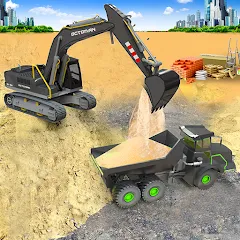 Взломанная Sand Excavator Simulator Games  [МОД Все открыто] - стабильная версия apk на Андроид