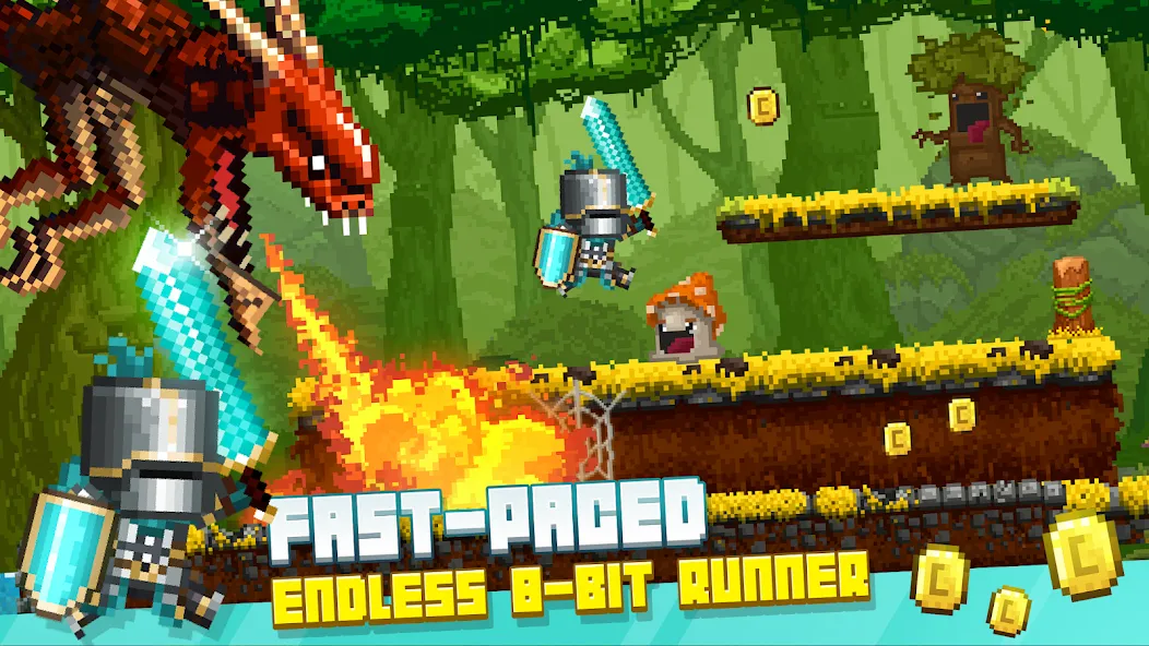 Bit Heroes Runner: Pixel Blitz (Бит Хероес Раннер)  [МОД Много монет] Screenshot 1