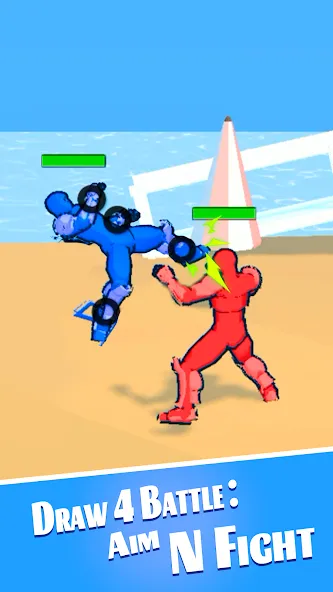 Draw 4 Battle: Aim N Fight (Драв 4 Баттл)  [МОД Меню] Screenshot 1