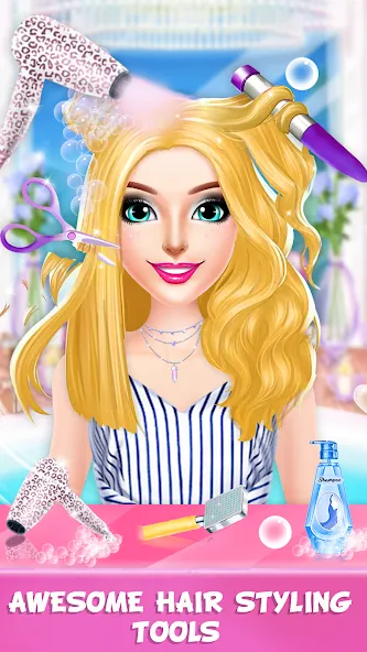 Braided Hair Salon Girls Games  [МОД Меню] Screenshot 4