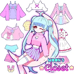 Скачать взломанную Moon's Closet dress up game  [МОД Mega Pack] - последняя версия apk на Андроид