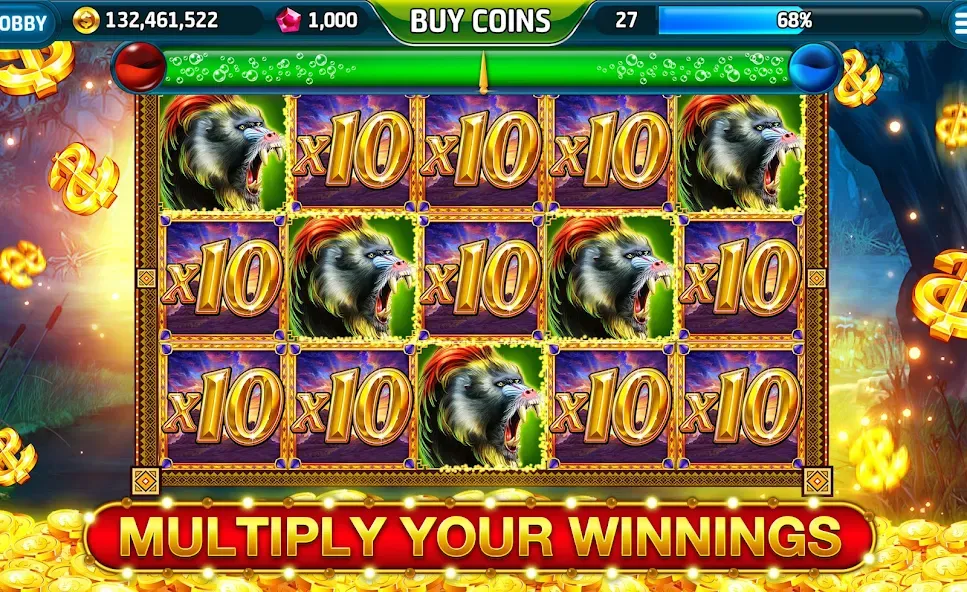 Ape Slots: Vegas Casino Deluxe  [МОД Бесконечные деньги] Screenshot 4