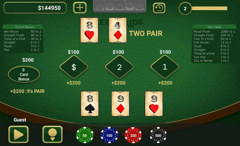 Let It Ride Poker  [МОД Бесконечные деньги] Screenshot 2