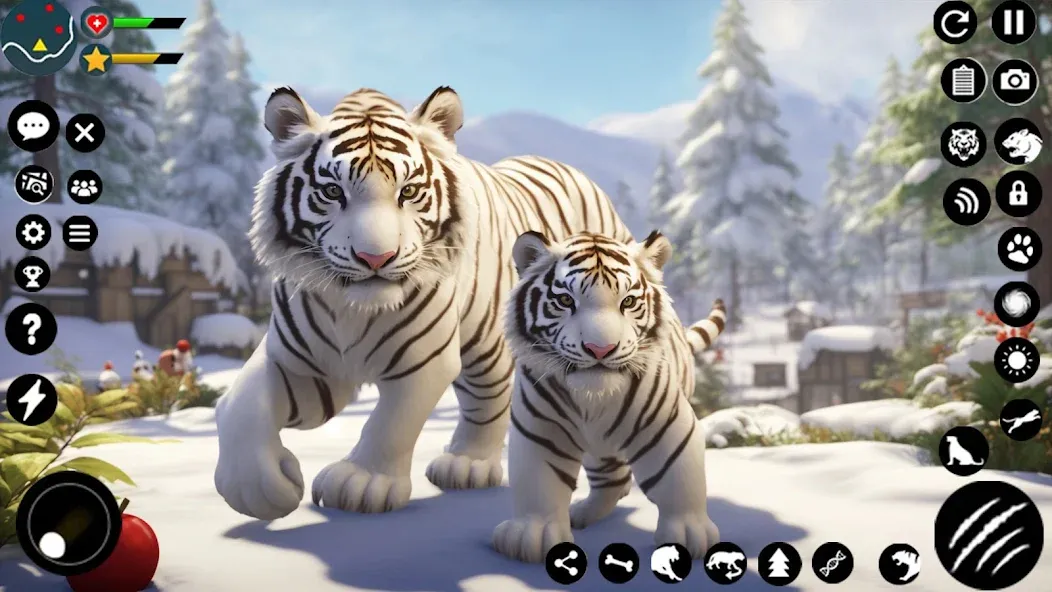 Arctic White Tiger Family Sim  [МОД Бесконечные монеты] Screenshot 5