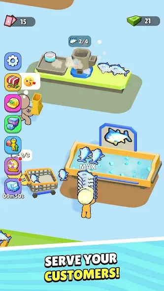 My Fish Mart: Idle Tycoon Game (Мой рыбный магазин)  [МОД Бесконечные монеты] Screenshot 2