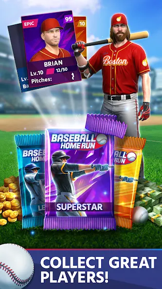 Baseball: Home Run Sports Game (Бейсбол)  [МОД Unlimited Money] Screenshot 4