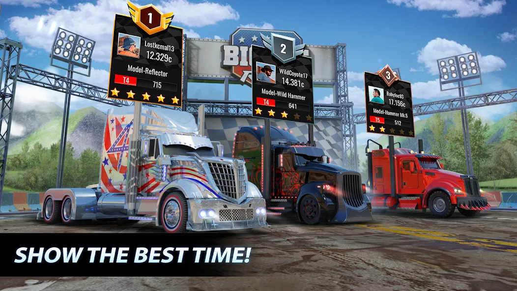 Big Rig Racing: Drag racing (Биг Риг Рейсинг)  [МОД Бесконечные монеты] Screenshot 3