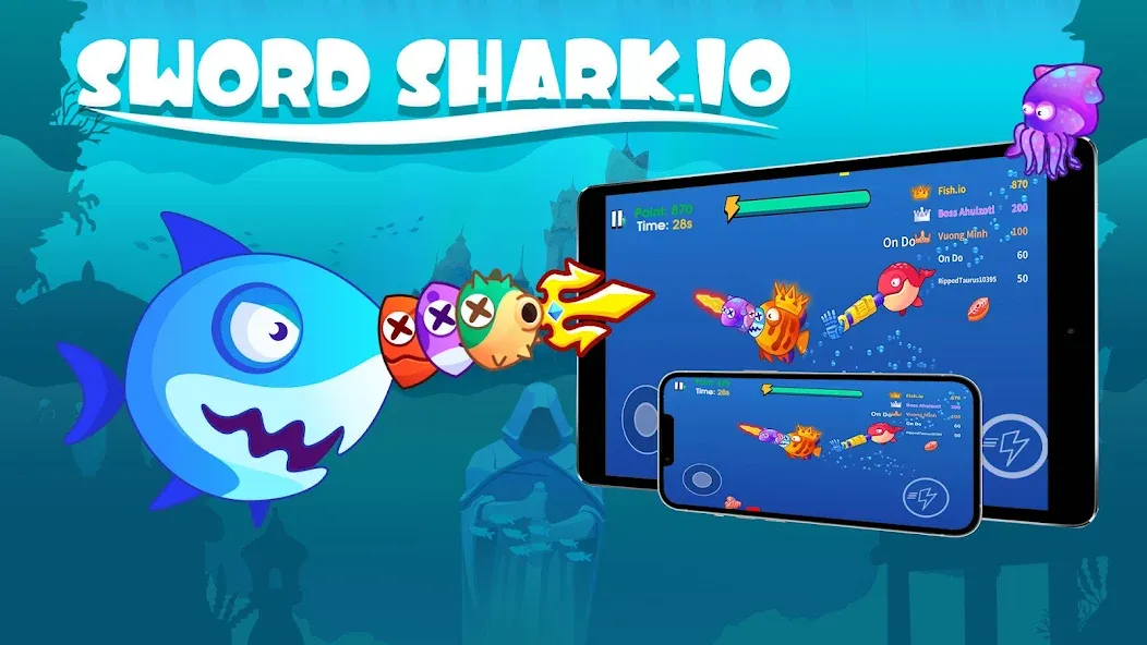 Sword Shark.io - Hungry Shark  [МОД Много денег] Screenshot 1