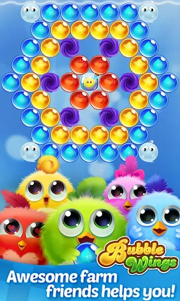 Bubble Wings: bubble shooter (Бабл Вингс)  [МОД Много монет] Screenshot 4